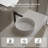 MonBlari 16" Round Solid Surface Fluted Bathroom Sink Matt White-120971772