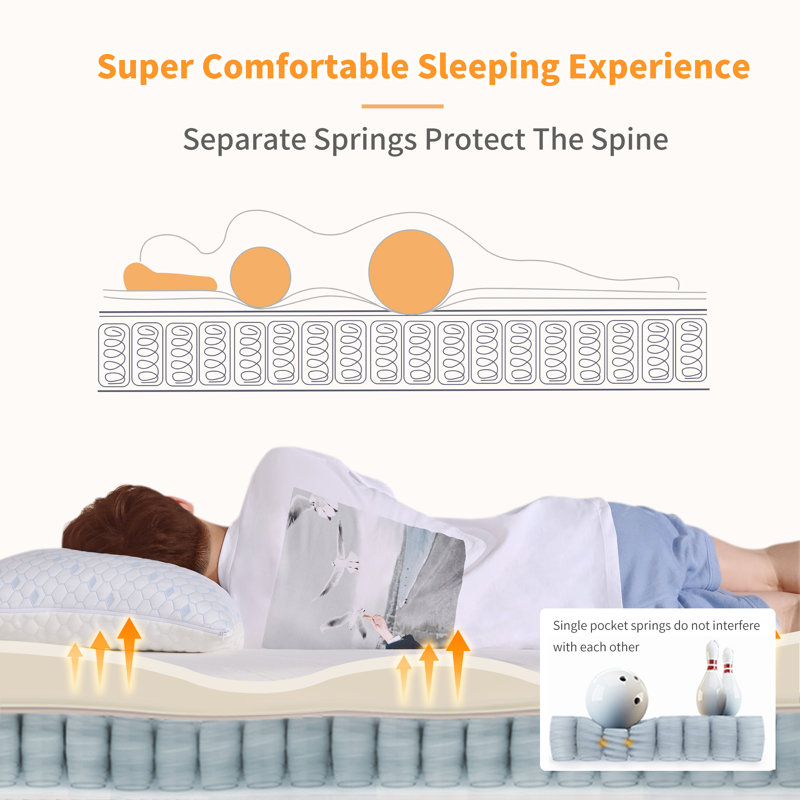 12" Medium Gel Memory Foam Mattress with Box Spring, Twin XL