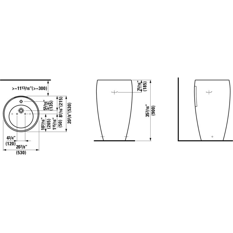 Ilbagnoalessi One 20.86'' L Bathroom Sink, Single Hole
