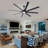 84 In Super Large Black Ceiling Fan With Remote Control 8 Blades