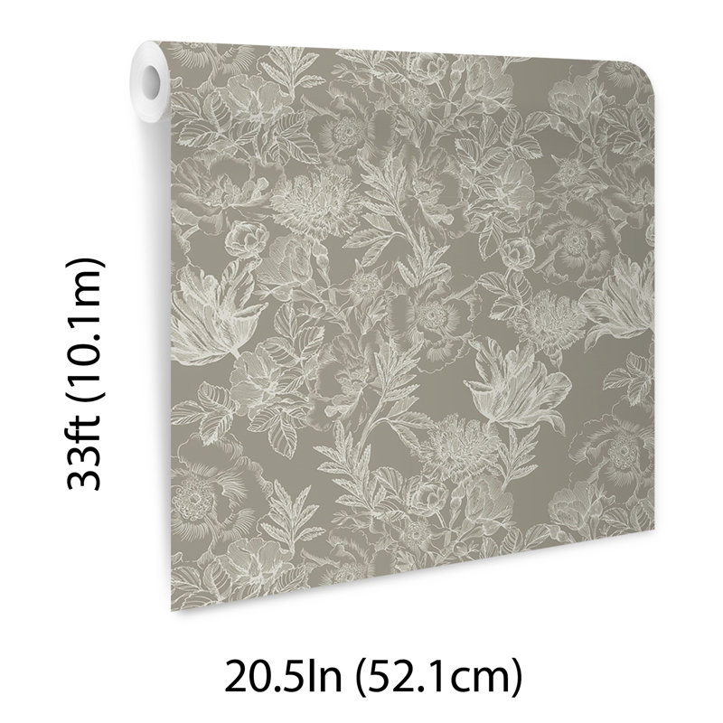 Rouleau de fleurs French Toile, Noisette