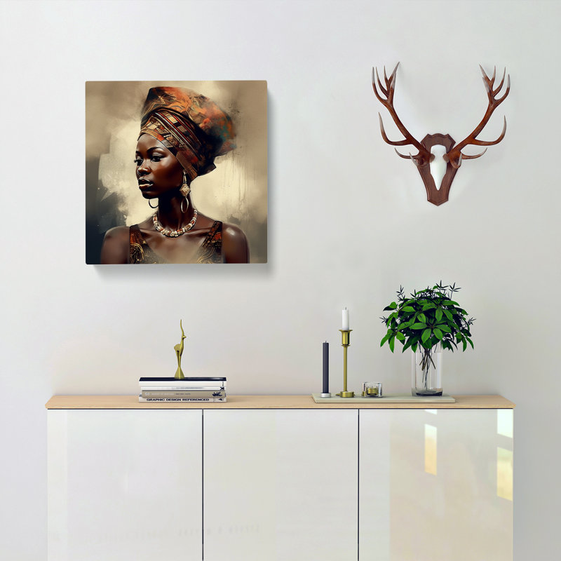 African Woman Conceptual Art No.1 - Print, 35cm H x 35cm W x 3cm D
