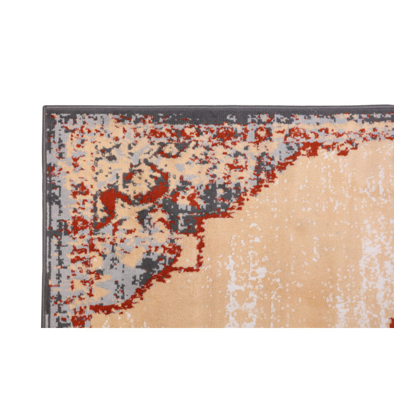 Tapis oriental brun clair / rouge, Tapis de couloir 2 pi x 4 pi
