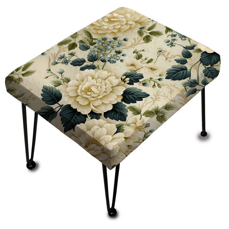 Vintage Lace Trellis Victorian Pattern IV - Floral Rectangle Ottoman