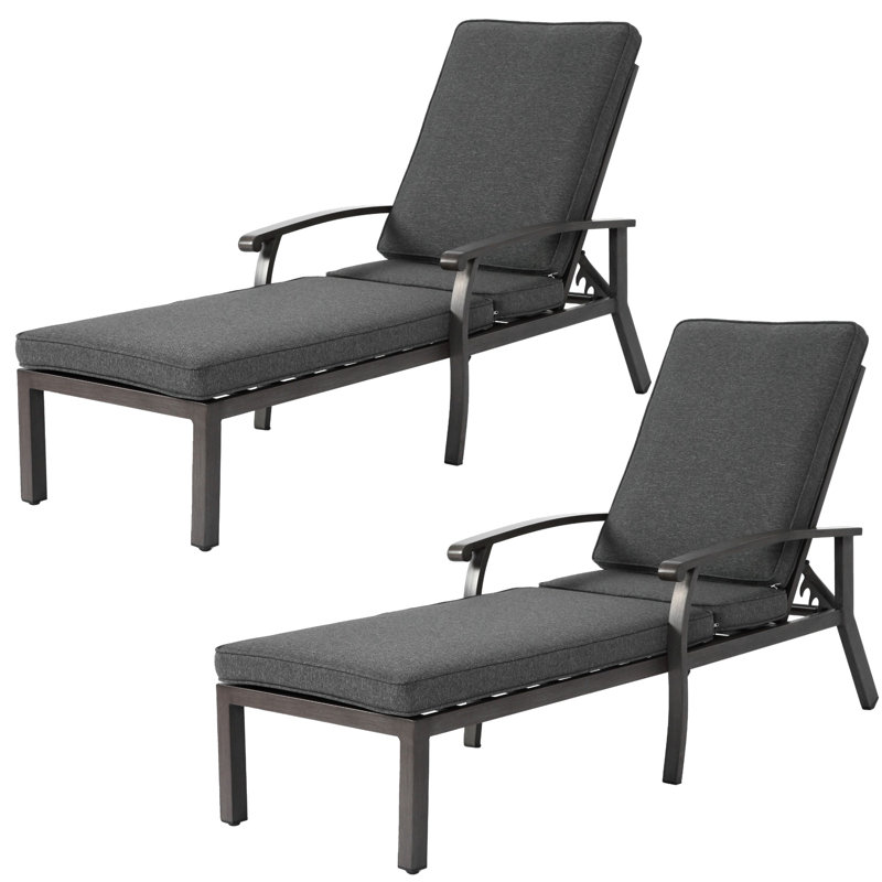 Chaise longue d'extérieur en aluminium Cheshire, Grey