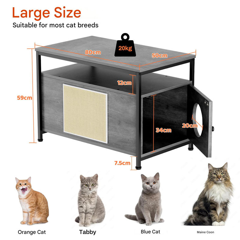 Litter Box Enclosure, Grey