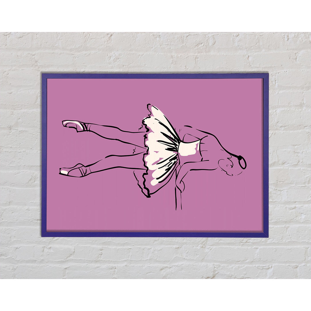 Pink White Ballerina 3 - Einzelner Bilderrahmen Kunstdrucke