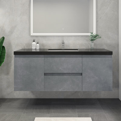 Castin 60" Wall-Mounted Single Bathroom Vanity Set