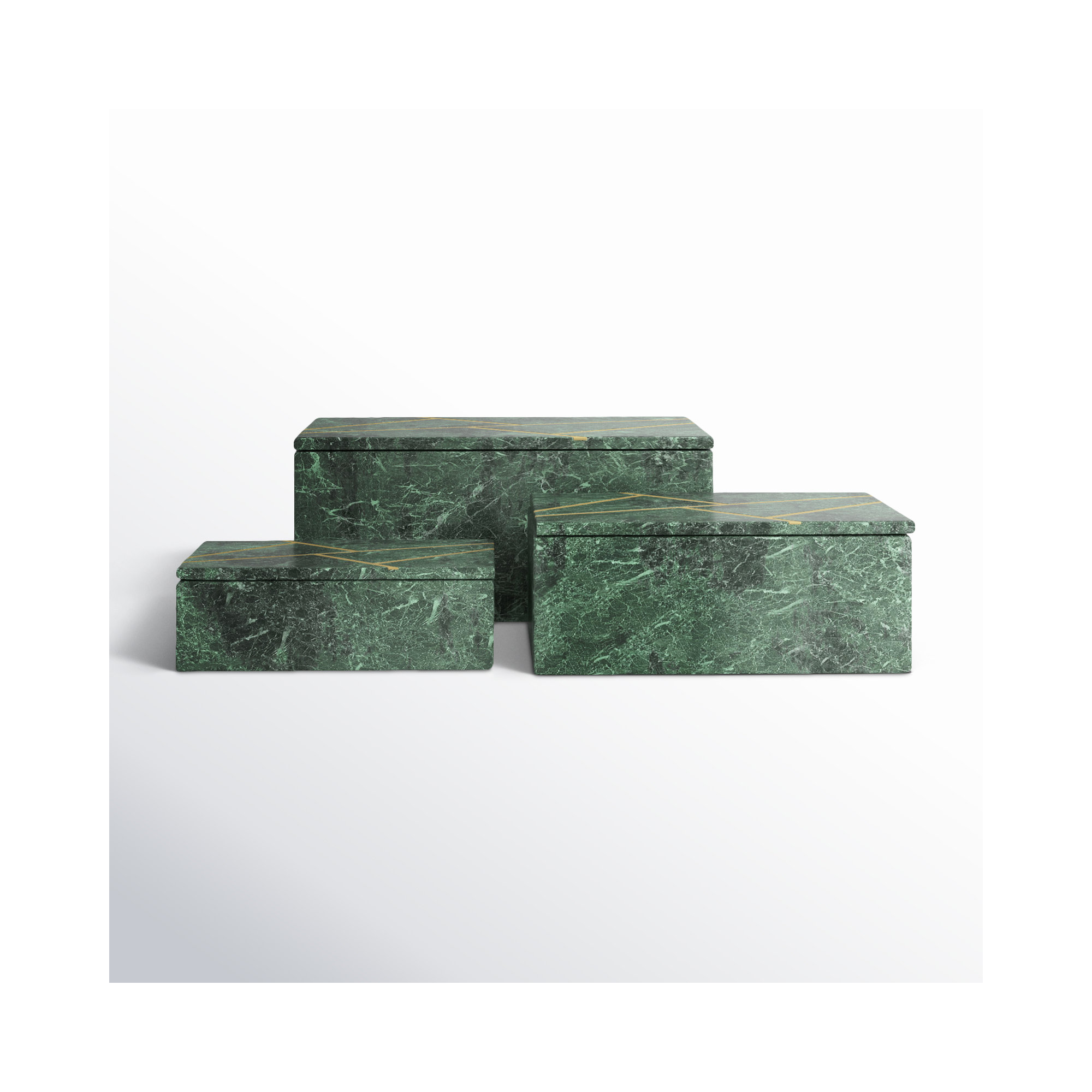 Lagos 9.15" W Marble Decorative Box Set