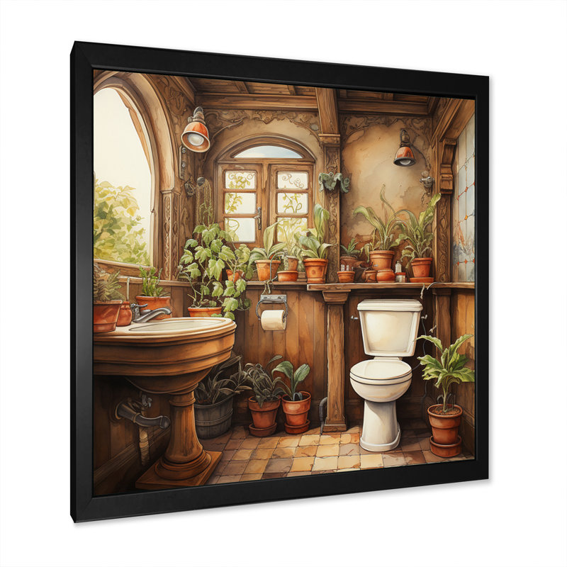 Toilette rétro «Nostalgia Retroinspired», reproduction sur toile, H 30 po x l 30 po x P 1 po, Cadre photo noir