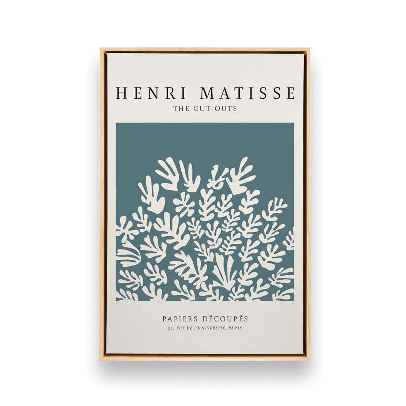 Matisse's La Gerbe en bleu minuit, Cadre américain en érable flottant, H 12,75 po x l 8,75 po x P 1,75 po