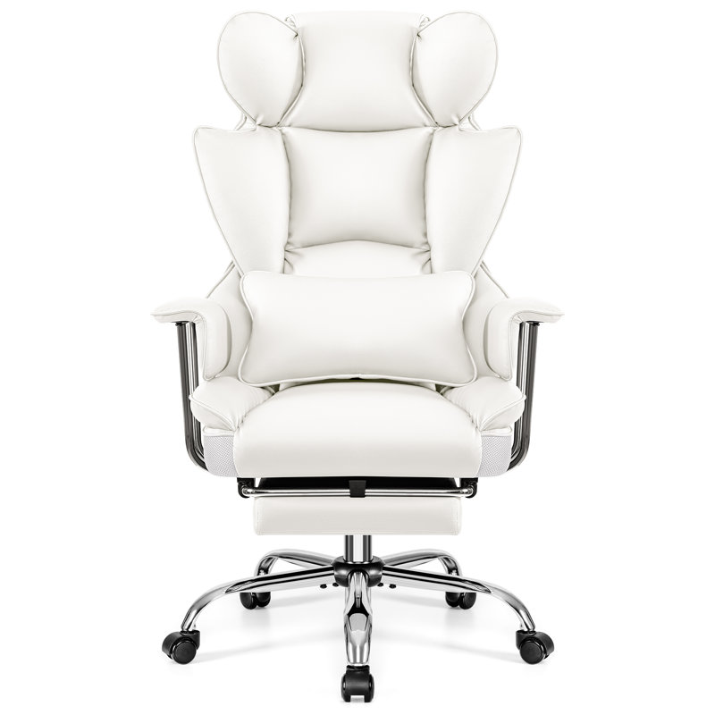 Fauteuil de direction en similicuir, Blanc
