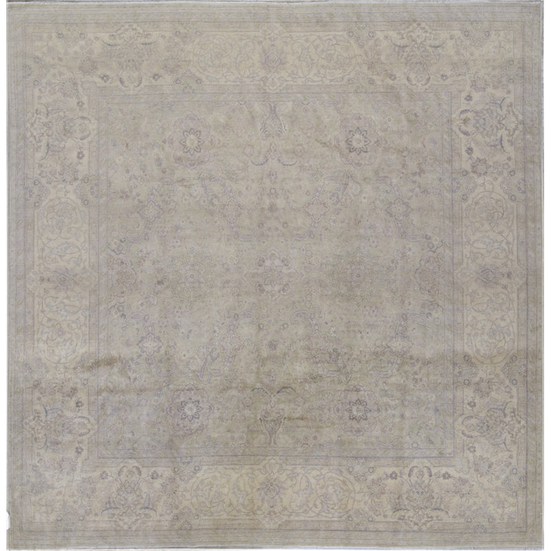 Sona Wool Oriental Area Rug in Gray/Ivory