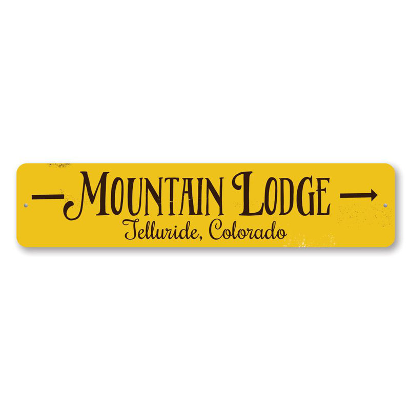Plaque en aluminium Mountain Lodge, H 6 po x l 24 po x P 0,06 po