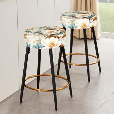 Ensemble de 2 tabourets de bar Vintage Florals VII