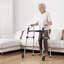 Folding Walker, 2-Button Foldable Walker with 5" Wheels & 8-Level Adjustable Height, 350LBS Loading Lightweight Aluminum Mobility Walking Aid, Front-Wheeled Rolling Walkers for Seniors Adults