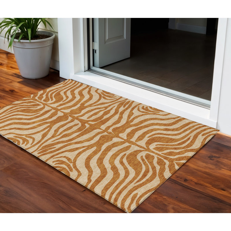 Tapis intérieur lavable en cuivre 3 pi x 5 pi