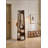 Rotating Full Length Mirror with Clothes Rack, Freestanding Solid Wood Storage Mirror for Bedroom Living Room
