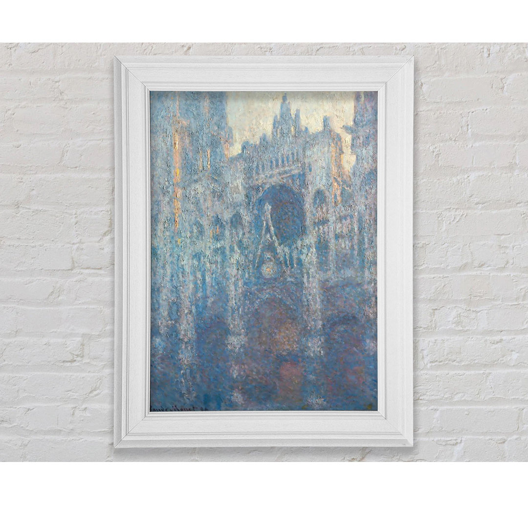 Gerahmtes Wandbild Monet Kathedrale von Rouen im Morgenlicht