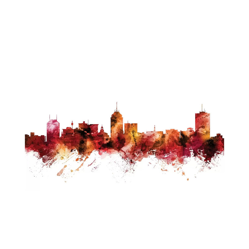 Fresno, California Skyline by Michael Tompsett - Wrapped Canvas Gallery-Wrapped Canvas Giclée, 20.32 cm H x 30.48 cm W