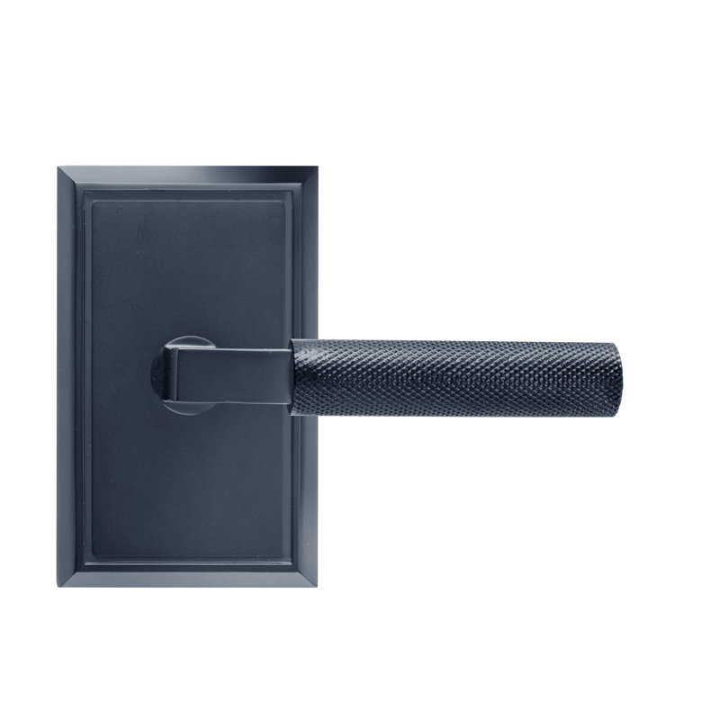 Bravura 846-1 Knurled Passage Lever on  Traditional Rectangular Rose in Matte Black