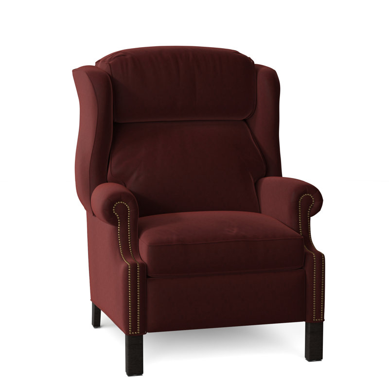 Chippendale Recliner, Outsider Raven Genuine Leather, Cobblestone, #9 French Natural