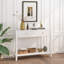 Console de 29,53 po de hauteur avec tiroirs, table d'appoint étroite en bois avec tablette de rangement pour hall d'entrée, vestibule, couloir, salon, blanc
