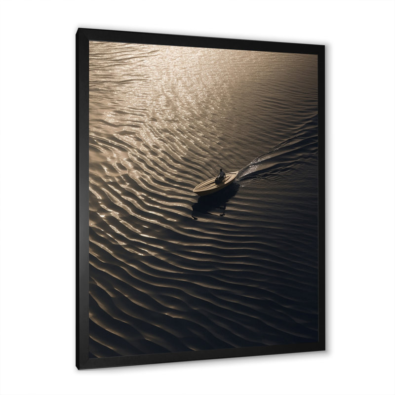 Sérénité nautique en noir et blanc I, H 32 po x l 24 po x P 1 po, Cadre photo noir simple