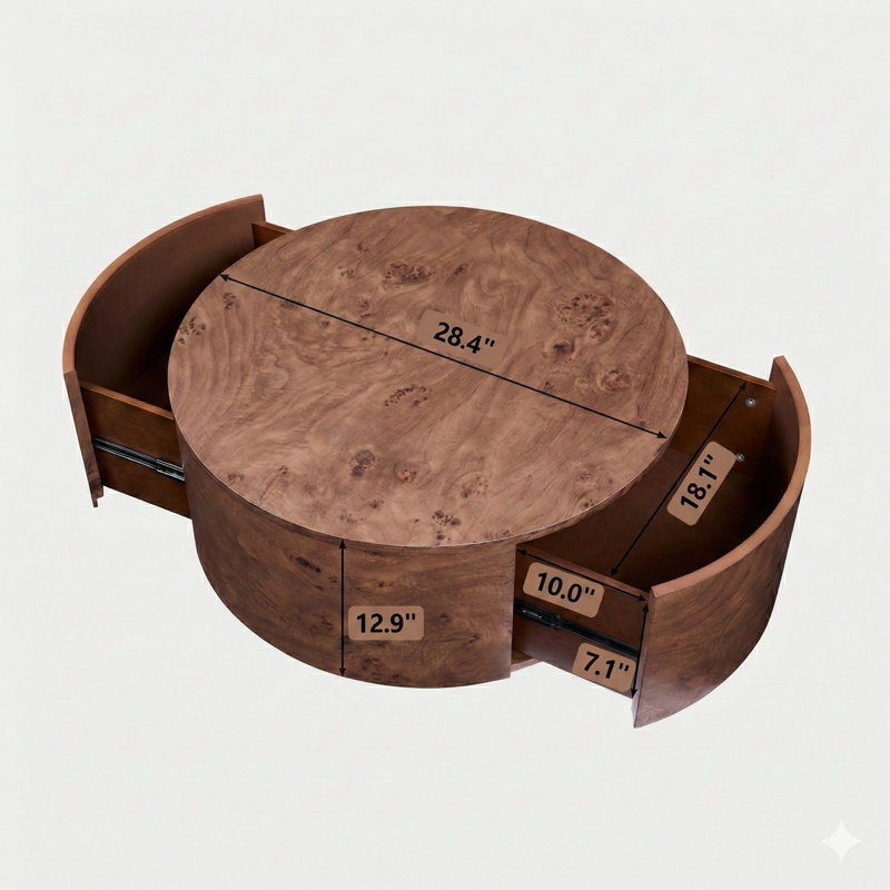 Table basse rotative Burl