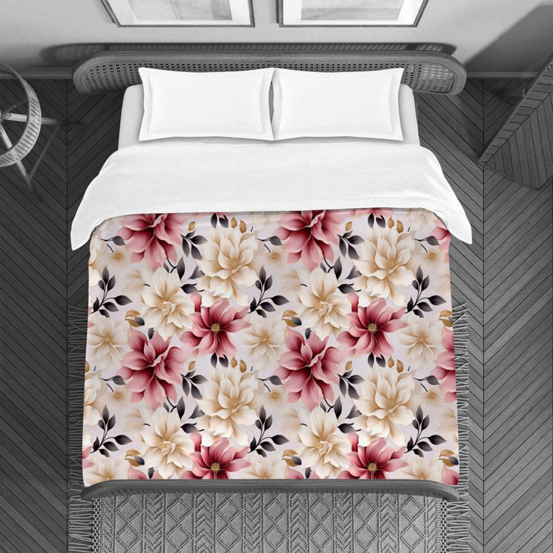Housse de couette Floral Avisai, Housse de couette pour lit simple