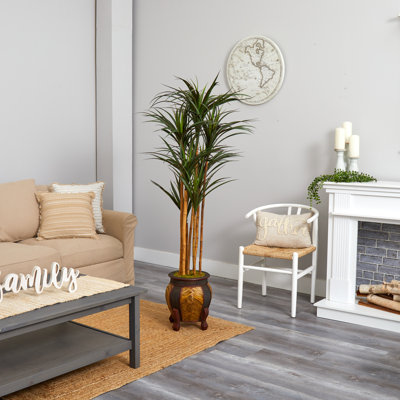 62 po Arbre artificiel Yucca géant en pot décoratif résistant aux rayons UV