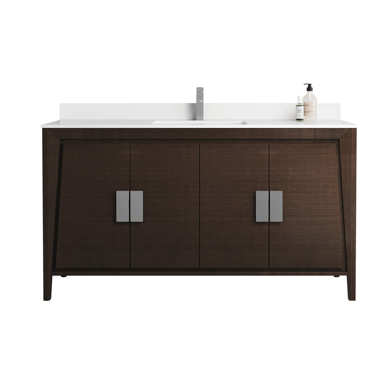 Ensemble de meuble-lavabo simple 59 po Heyer, Vague ébène