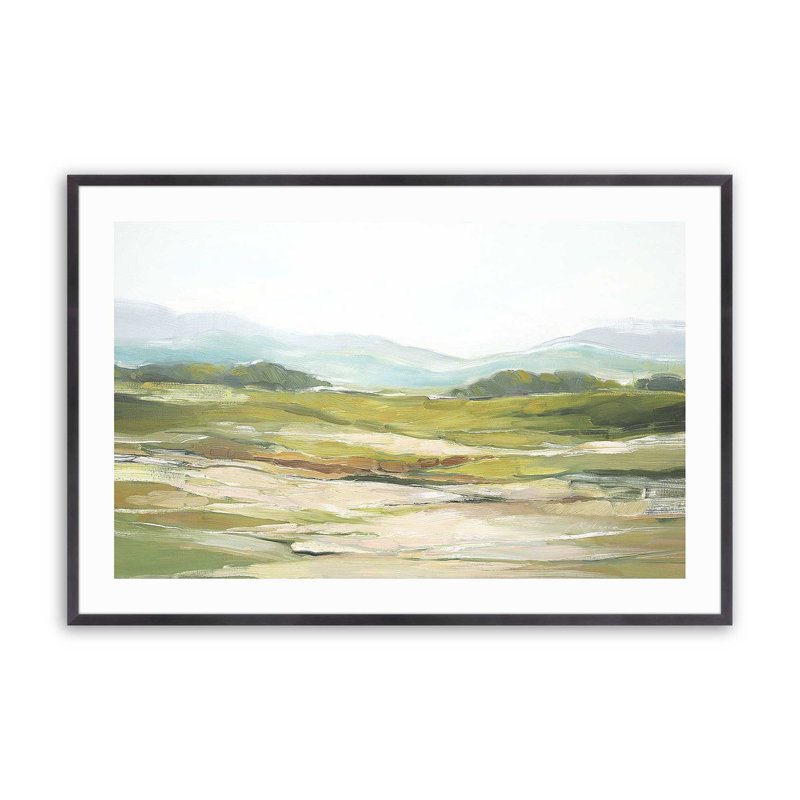 «Loyal Daydreamers» encadré sur papier par Rebecca Fox, Zinc patiné, H 25,25 po x l 37,25 po x P 1,25 po