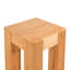 Table d'appoint cannelée en bois de pin naturel avec pieds éléphants