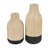 Elwee Wood Color block Decorative Light Brown Vase with Black Bases Set
