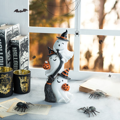 13.00''H Halloween Polyresin Stacked Ghost Table Decor