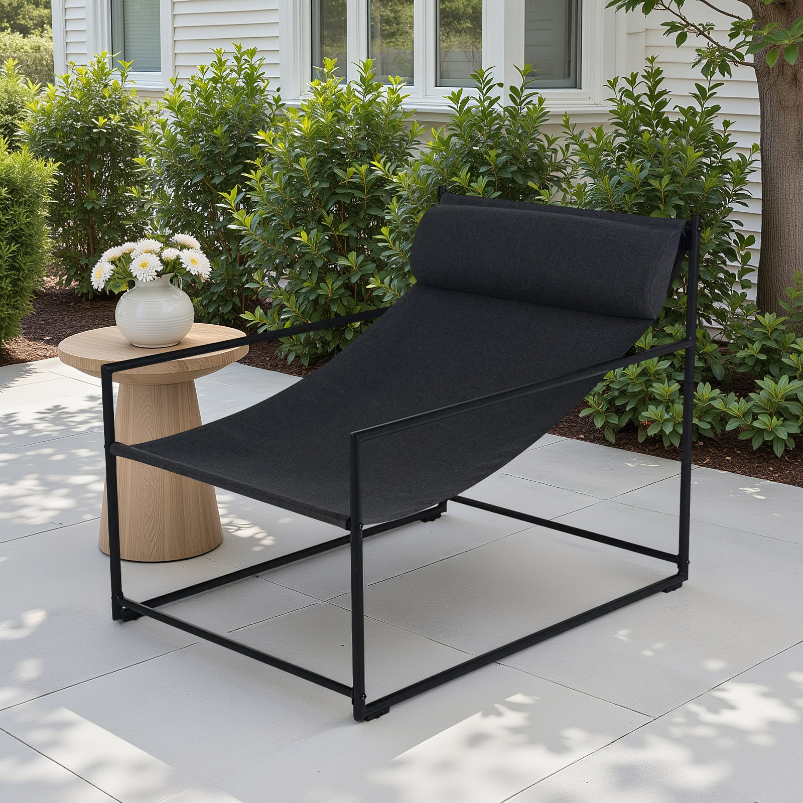Ellery Powder Coated Steel Outdoor Lounge Chair