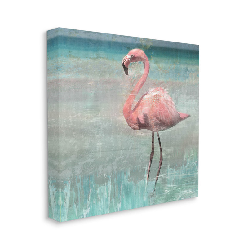 Art mural sur toile Tropical Flamingo, H 24 po x l 24 po x P 1,5 po