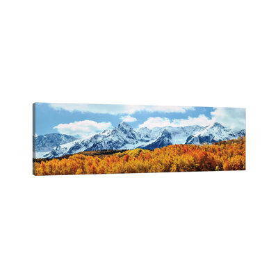 Snow Covered Mountain Range, San Juan Mountains, Colorado, USA - Panoramic Print on Canvas