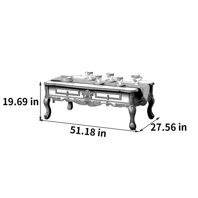 Table basse européenne rétro