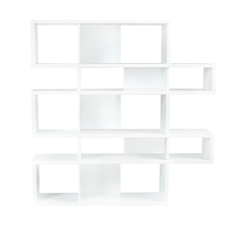 Bibliothèque géométrique H 63 "x l 61" Christofor, Blanc mat