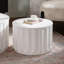 Ensemble de tables de rangement gigognes blanches avec couvercle amovible, tables d'appoint modernes à bord arrondi pour le salon, ensemble de tables basses de rangement cachées