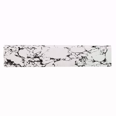 Éclaboussure latérale de lavabo de salle de bain de 22 po x 4 po, convenant aux tailles de lavabo de salle de bain, éclaboussure latérale en marbre d'ingénierie, blanc panda.