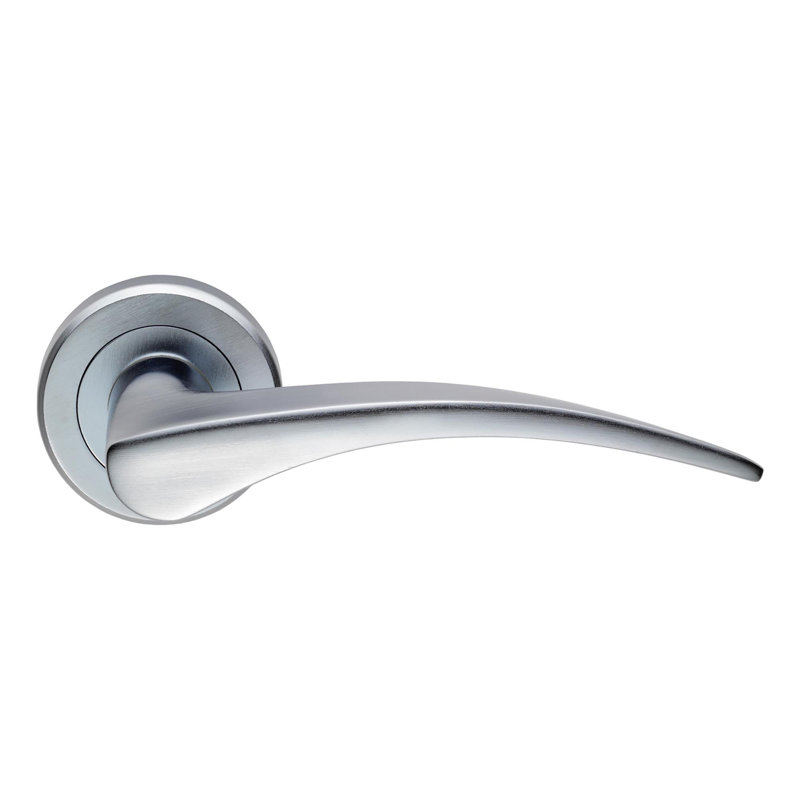 Serozzetta Latch Door Handle, Satin Chrome