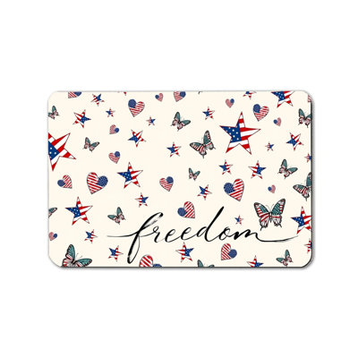 Tapis de porte pour la liberté et les papillons, 24 x 36 po, intérieur pour l'extérieur