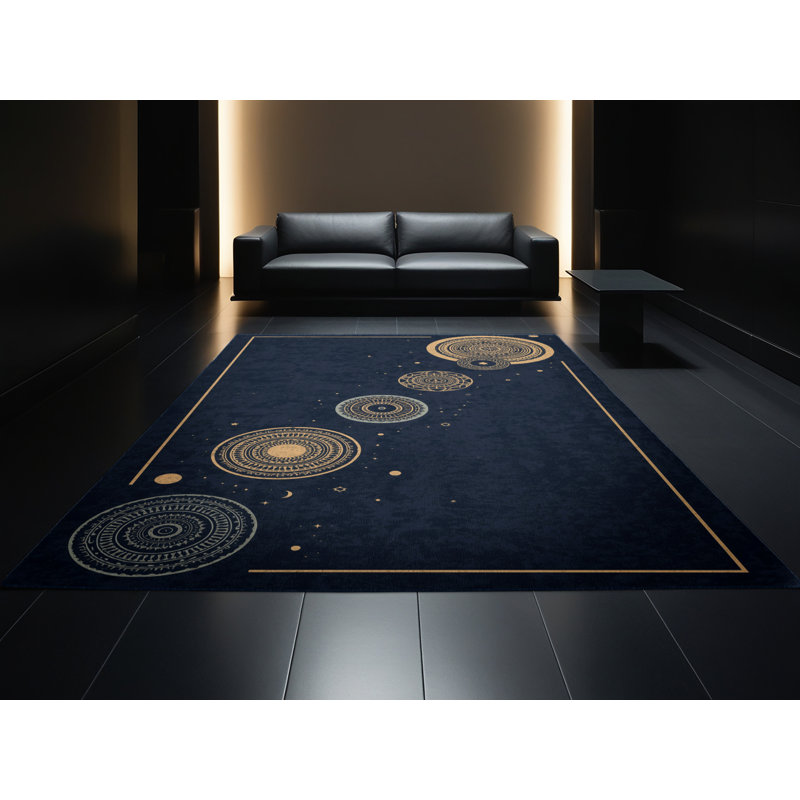 Tapis gris moelleux moelleux à motif de blocs d'inspiration mondiale Steinber, 2 x 3