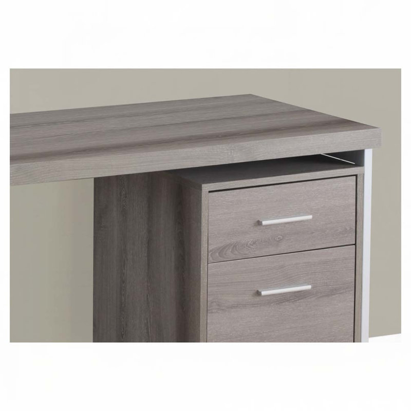 Bureau d'ordinateur à domicile avec tiroirs de rangement, Gris / Gris