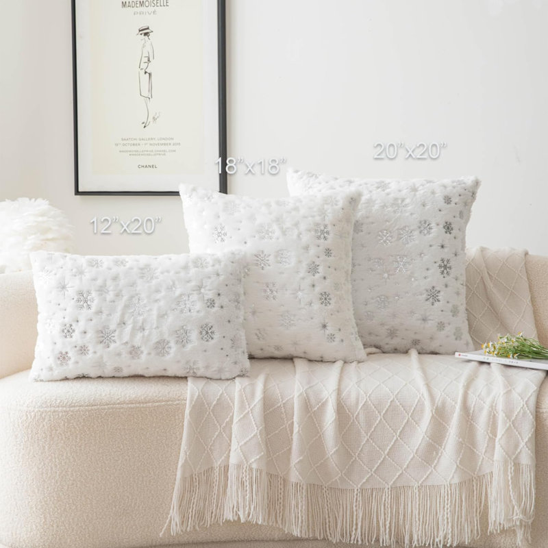 Housse de coussin réversible en fausse fourrure , Rose