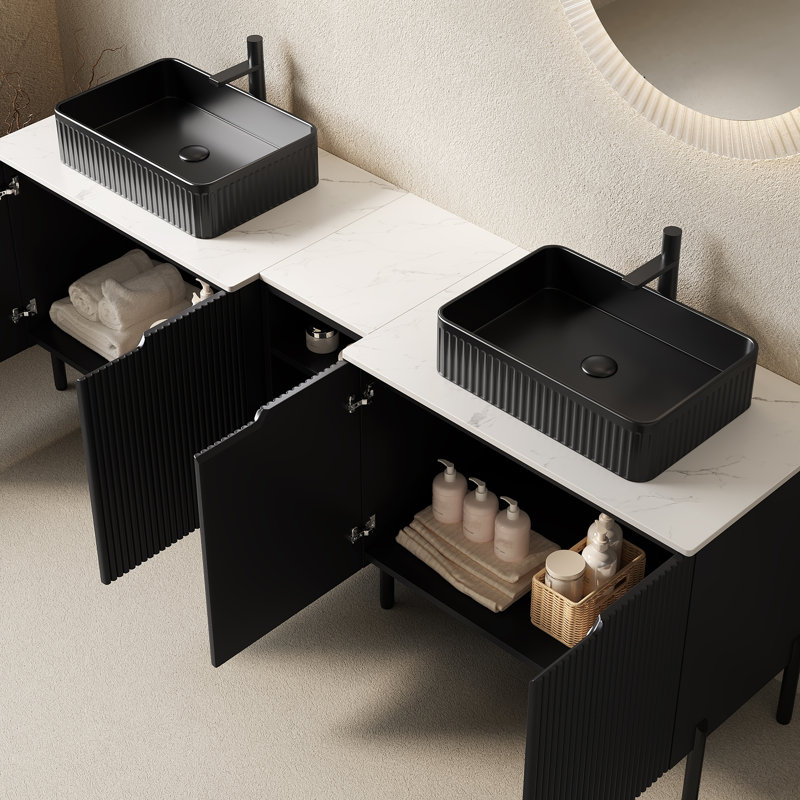 Meuble-lavabo de salle de bain avec lavabo, 72"
