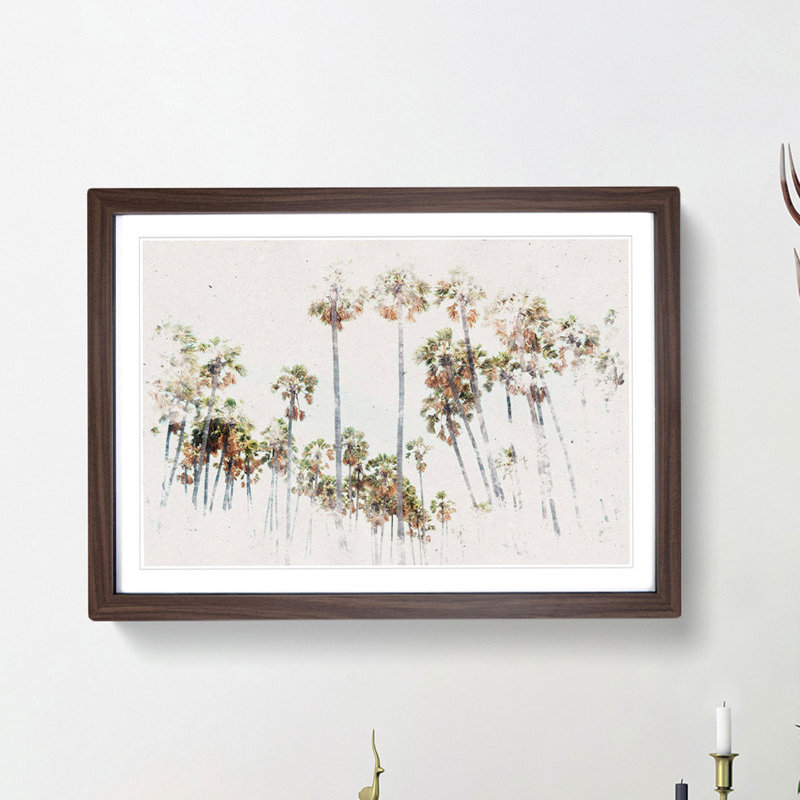 Palm Trees in Sri Lanka - Framed Print, 45cm H x 63cm W x 2cm D, Walnut Framed